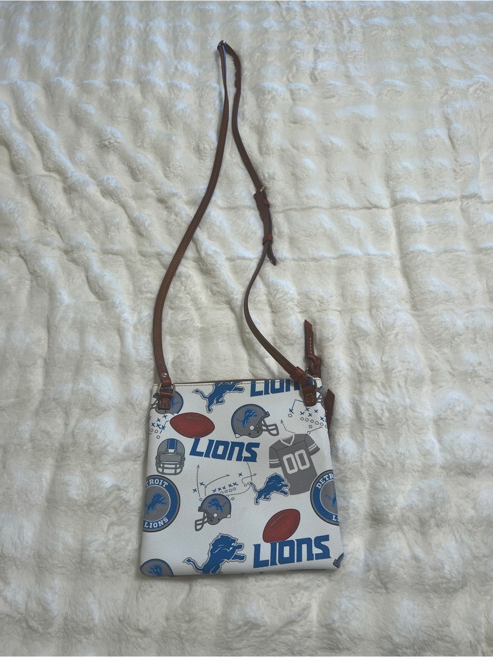 Dooney & Bourke White & Brown Detroit Lions Crossbody - Picture 5 of 10